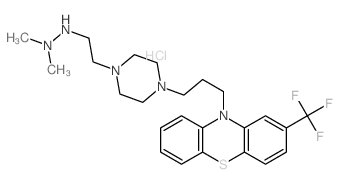 10H-Phenothiazine,10-[3-[4-[2-(2,2-dimethylhydrazinyl)ethyl]-1-piperazinyl]propyl]-2-(trifluoromethyl)-,hydrochloride (1:3) Structure