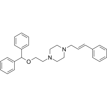 1-[2-(二苯基甲氧基)乙基]-4-(3-苯基-2-丙苯基)-哌嗪结构式