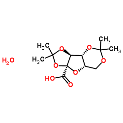 2,3:4,6-二亚异丙基-2-酮-L-古洛糖酸(一水)结构式