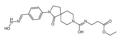 Ethyl N-[(2-{4-[(E)-(hydroxyhydrazono)methyl]phenyl}-1-oxo-2,8-di azaspiro[4.5]dec-8-yl)carbonyl]-β-alaninate结构式