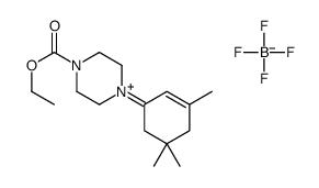 ethyl 4-(3,5,5-trimethylcyclohex-2-en-1-ylidene)piperazin-4-ium-1-carboxylate,tetrafluoroborate Structure