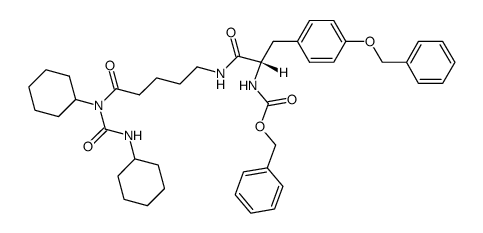 N-[5-(benzyloxycarbonyl-O-benzyl-L-tyrosyl)aminovaleryl]-N,N'-dicyclohexylurea结构式