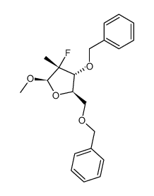 methyl 3,5-di-O-benzyl-2-deoxy-2-fluoro-2-C-methyl-β-D-ribofuranoside Structure