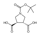 1,3,4-Pyrrolidinetricarboxylic acid, 1-(1,1-dimethylethyl) ester, (3R,4R)-rel Structure
