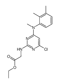 N-[4-chloro-6-(N-methyl-2,3-xylidino)-2-pyrimidinyl]-aminoacetic acid, ethyl ester Structure