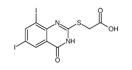 2-((6,8-diiodo-4-oxo-3,4-dihydroquinazolin-2-yl)thio)acetic acid Structure