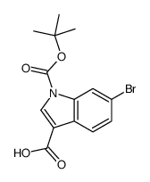 6-BROMO-1-(TERT-BUTOXYCARBONYL)-1H-INDOLE-3-CARBOXYLIC ACID结构式