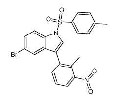 5-bromo-3-(2-methyl-3-nitrophenyl)-1-<(4-methyl-phenyl)sulfonyl>-1H-indole结构式