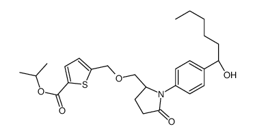 propan-2-yl 5-[[(2R)-1-[4-[(1S)-1-hydroxyhexyl]phenyl]-5-oxopyrrolidin-2-yl]methoxymethyl]thiophene-2-carboxylate结构式