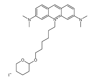 3,6-bis(dimethylamino)-10-(6-((tetrahydro-2H-pyran-2-yl)oxy)hexyl)acridin-10-ium iodide结构式