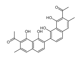 1-[7-(7-acetyl-1,8-dihydroxy-6-methylnaphthalen-2-yl)-1,8-dihydroxy-3-methylnaphthalen-2-yl]ethanone结构式