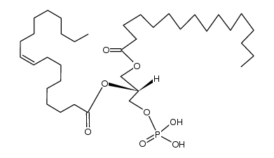 2-O-oleoyl-1-O-palmitoyl-3-O-phosphoryl-sn-glycerol结构式