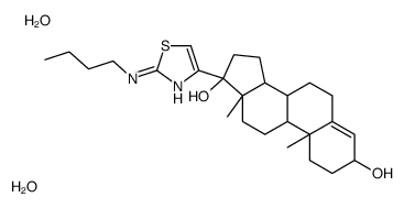 17-[2-(butylamino)-1,3-thiazol-4-yl]-10,13-dimethyl-1,2,3,6,7,8,9,11,12,14,15,16-dodecahydrocyclopenta[a]phenanthrene-3,17-diol,dihydrate Structure