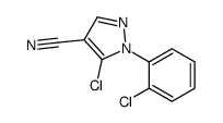 5-氯-1-(2-氯苯基)-1H-吡唑-4-甲腈结构式