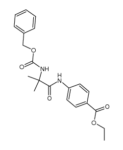 N-(benzyloxycarbonyl)-2-methylalanyl-4-aminobenzoesaure-ethylester Structure