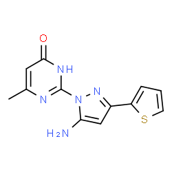 2-[5-Amino-3-(2-thienyl)-1H-pyrazol-1-yl]-6-methylpyrimidin-4(3H)-one Structure
