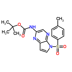 N-[5-(4-甲基苯磺酰基)-5H-吡咯并[2,3-b]吡嗪-2-基]氨基甲酸叔丁酯结构式