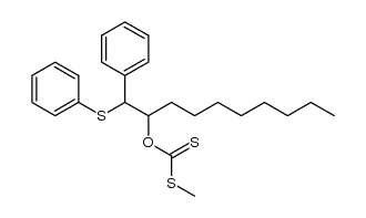 S-methyl O-[1-(α-phenylthiobenzyl)nonyl] dithiocarbonate Structure