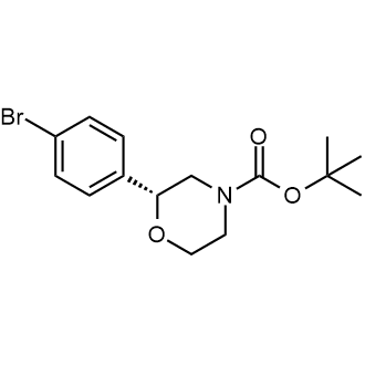 (R)-2-(4-溴苯基)吗啉-4-羧酸叔丁酯结构式