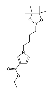 ethyl 1-(4-(4,4,5,5-tetramethyl-1,3,2-dioxaborolan-2-yl)butyl)-1H-pyrazole-4-carboxylate结构式