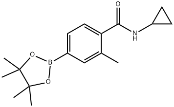 N-环丙基-2-甲基-4-(4,4,5,5-四甲基-1,3,2-二氧杂硼烷-2-基)苯甲酰胺结构式