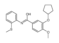 3-cyclopentyloxy-4-methoxy-N-(2-methylsulfanylphenyl)benzamide结构式