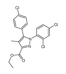 5-(4-氯苯基)-1-(2,4-二氯苯基)-4-甲基-1H-吡唑-3-羧酸乙酯结构式