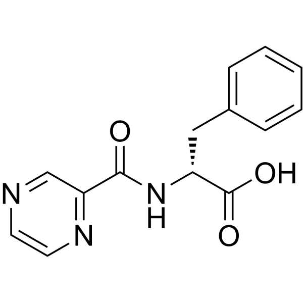 (R)-3-phenyl-2-(pyrazine-2-carboxamido)propanoic acid Structure