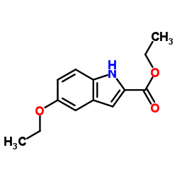 5-乙氧基-2-吲哚甲酸乙酯结构式
