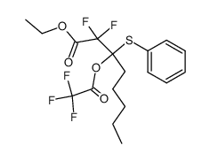 2,2-Difluoro-3-phenylsulfanyl-3-(2,2,2-trifluoro-acetoxy)-octanoic acid ethyl ester Structure