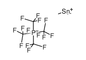 trimethyltin(IV) difluorotetrakis(trifluoromethyl)phosphate(V) Structure