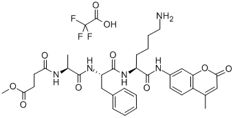 MeOSuc-Ala-Phe-Lys-AMC trifluoroacetate salt Structure