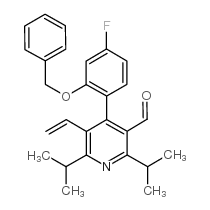 5-乙烯基-4-[4-氟-2-(苯基甲氧基)苯基]-2,6-双(1-甲基乙烯基)-3-吡啶甲醛结构式
