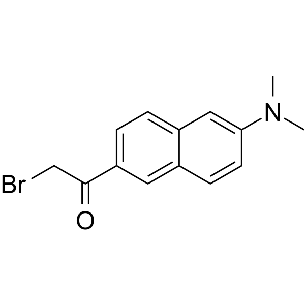 6-溴乙酰基-2-二甲氨基萘结构式