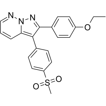 2-(4-ethoxyphenyl)-3-[4-(methylsulfonyl)phenyl]pyrazolo[1,5-b]pyridazine结构式