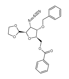2,5-anhydro-3-azido-6-O-benzoyl-4-O-benzyl-3-deoxy-D-allose ethylene acetal Structure
