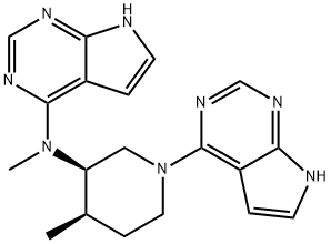 甲基-[4-甲基-1-(7H-吡咯[2,3-D]嘧啶-4-基)-哌啶-3-基]-(7H-吡咯[2,3-D]嘧啶-4-基)-胺结构式