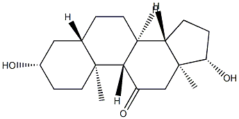 3β,17β-Dihydroxy-5α-androstan-11-one结构式