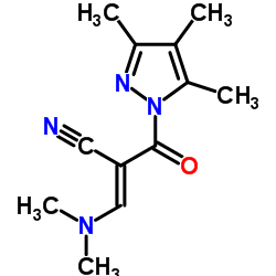 (2E)-3-(Dimethylamino)-2-[(3,4,5-trimethyl-1H-pyrazol-1-yl)carbonyl]acrylonitrile结构式