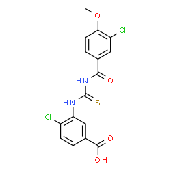 4-CHLORO-3-[[[(3-CHLORO-4-METHOXYBENZOYL)AMINO]THIOXOMETHYL]AMINO]-BENZOIC ACID Structure