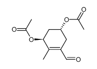 (3S,5R)-3,5-Diacetoxy-2-methylcyclohex-1-ene-1-carboxaldehyde结构式