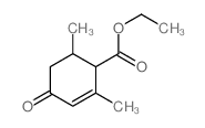 2-Cyclohexene-1-carboxylicacid, 2,6-dimethyl-4-oxo-, ethyl ester Structure