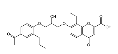 7-[3-(4-acetyl-2-propyl-phenoxy)-2-hydroxy-propoxy]-4-oxo-8-propyl-4H-chromene-2-carboxylic acid Structure