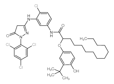 2-(3-tert-butyl-4-hydroxyphenoxy)-N-[4-chloro-3-[[4,5-dihydro-5-oxo-1-(2,4,6-trichlorophenyl)-1H-pyrazol-3-yl]amino]phenyl]myristamide picture