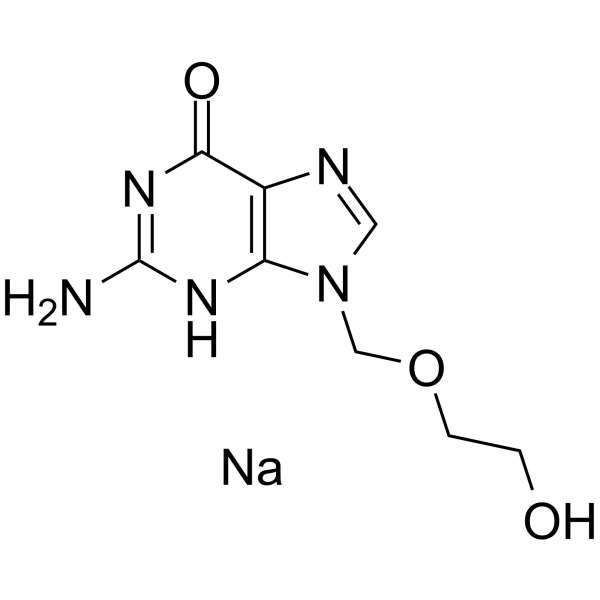 Aciclovir sodium structure