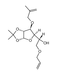 6-O-allyl-1,2-O-isopropylidene-3-O-methallyl-α-D-glucofuranose Structure