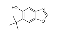 6-tert-butyl-5-hydroxy-2-methylbenzoxazole结构式