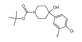 tert-butyl 4-(4-chloro-3-fluorophenyl)-4-hydroxypiperidine-1-carboxylate结构式