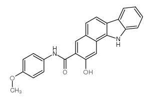 2-羟基-N-(4-甲氧基苯基)-11H-苯并[a]咔唑-3-甲酰胺结构式