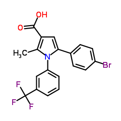 5-(4-Bromophenyl)-2-methyl-1-[3-(trifluoromethyl)phenyl]-1H-pyrrole-3-carboxylic acid Structure